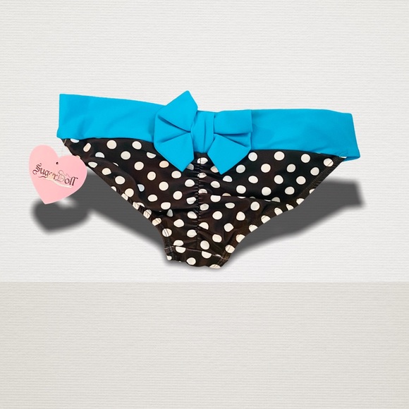 TWO Pair Sugar Doll Polka Dot Bow Bikini Bottoms - Picture 5 of 5